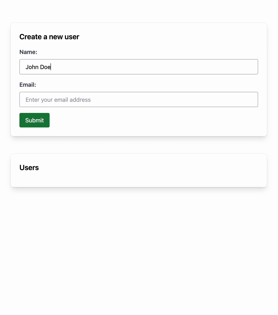 Next.js server actions CRUD demo